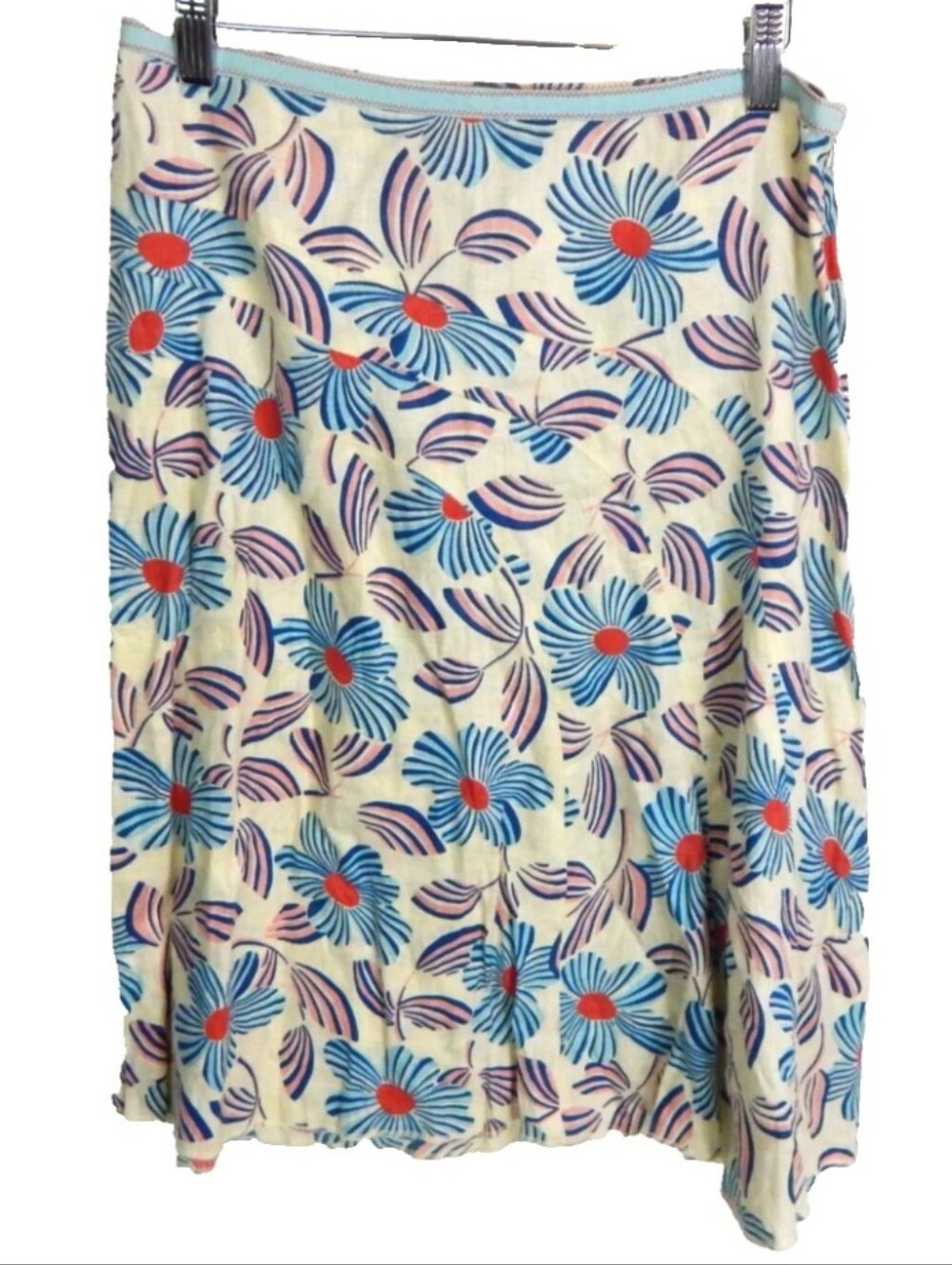 Elevenses Anthropologie Y2k Floral Linen Skirt